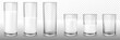 © writerfantast - Realistic transparent glasses for milk, full and empty glass.