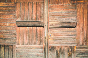 old retro wood door