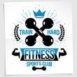 © Sylverarts - Cross fit vector motivation poster. Train hard lettering.