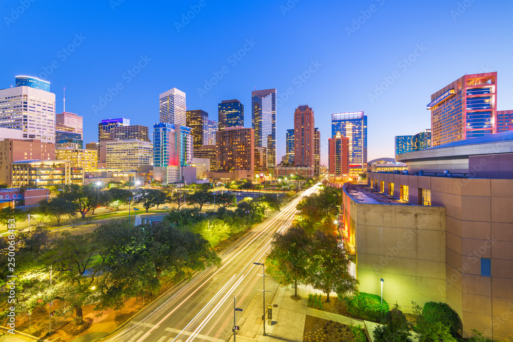 Houston Texas USA downtown park and skyline Stock Photo Adobe Stock