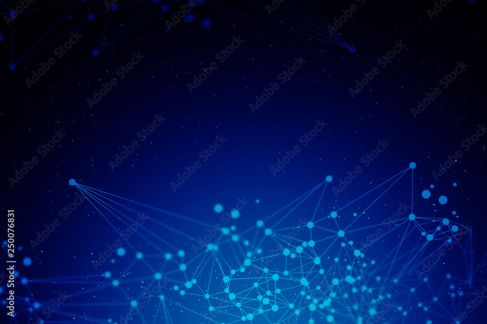 ai robotic, social internet of things, technology abstract futuristic cyber net web connect to network background illustration 3d rendering, atom molecule of science, signal of data - obrazy, fototapety, plakaty 