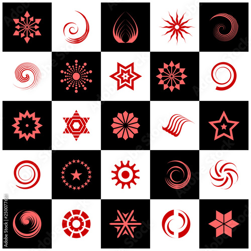 Design elements set. 25 abstract icons.