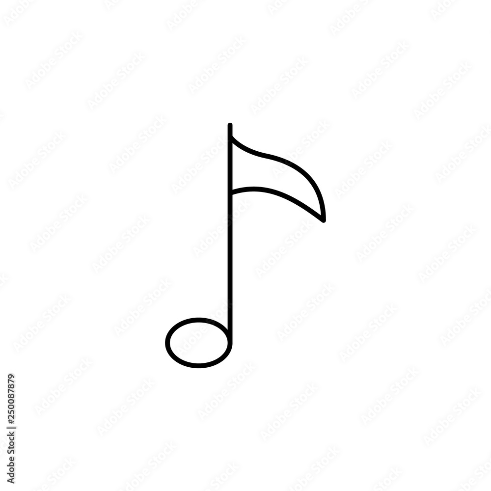music note key outline icon. Signs and symbols can be used for web ...