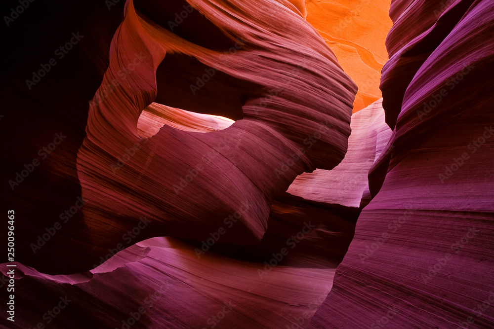 Famous Lower Upper Antelope Canyon, Navajo Land, Arizona, USA