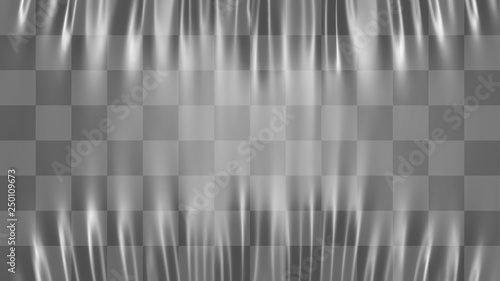 Realistic Stretched White Plastic Warp Polyethylene Background