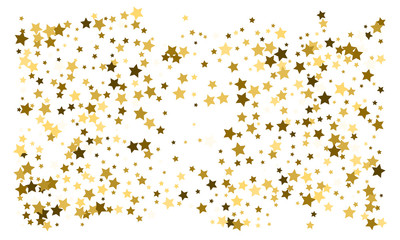 Wall Mural - Gold stars. Confetti celebration, Falling golden abstract decoration for party, birthday celebrate, anniversary or event, festive. Festival decor. Vector illustration