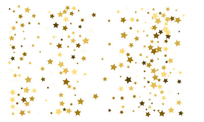 Wall Mural - Gold stars. Confetti celebration, Falling golden abstract decoration for party, birthday celebrate, anniversary or event, festive. Festival decor. Vector illustration