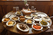 Table full of food, country southern dishes