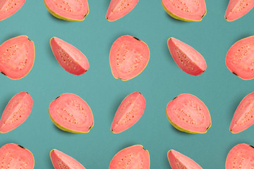 Guava on blue background