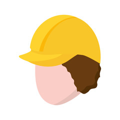 worker face with helmet