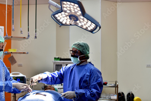 Medical Team Performing Surgical Operation In Modern