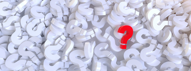 Wall Mural - colored question marks background concept. 3d rendering.