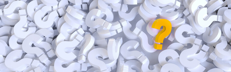 Wall Mural - colored question marks background concept. 3d rendering.