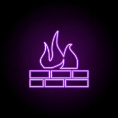 Poster - firewall outline icon. Elements of Security in neon style icons. Simple icon for websites, web design, mobile app, info graphics