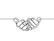 continuous line drawing of prayer hand. Hands palms together. Vector illustrations. - Vector