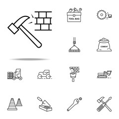 Wall Mural - a hammer outline icon. Construction icons universal set for web and mobile