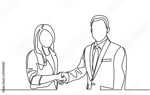 Continuous Line Drawing Concept Of Business People Meeting With Handshake Vector Vector Buy This Stock Vector And Explore Similar Vectors At Adobe Stock Adobe Stock