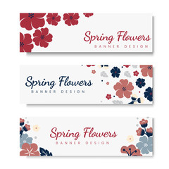 Wall Mural - Colorful flower card template set