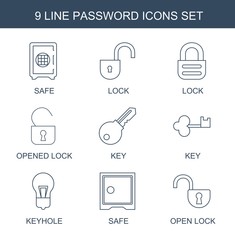 Canvas Print - 9 password icons