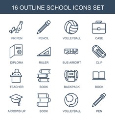 Poster - 16 school icons