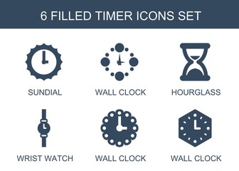 Wall Mural - 6 timer icons