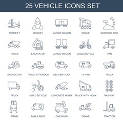 Wall Mural - 25 vehicle icons
