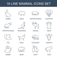 Sticker - 16 mammal icons