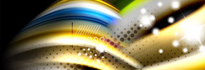 Color flow poster. Wave Liquid shape color background. Art design for your design