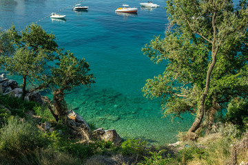 View of island in sea