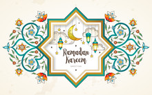 Vector Card For Ramadan Kareem Greeting.