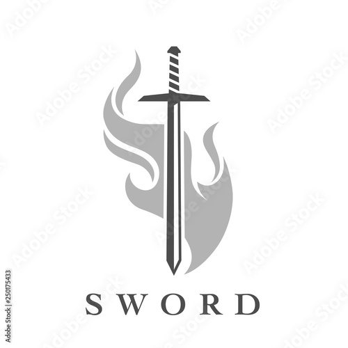 Fotografía Sword with flame logo template