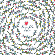 Сute Frame With Willow Branches. Can Be Used For Wallpaper, Pattern Fills, Web Page Background, Postcar