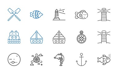 Canvas Print - marine icons set