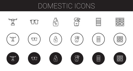 Wall Mural - domestic icons set