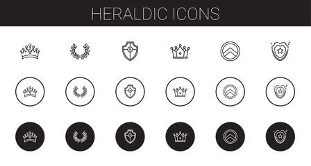 Poster - heraldic icons set