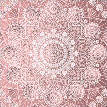 Square Vector Mandala Pattern In Dusty Rose Colors.