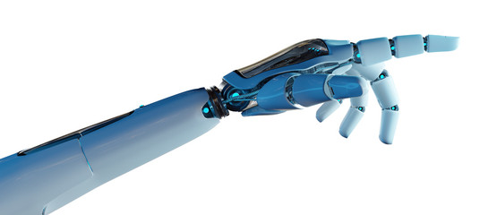 Aufkleber - White cyborg pointing his finger 3D rendering