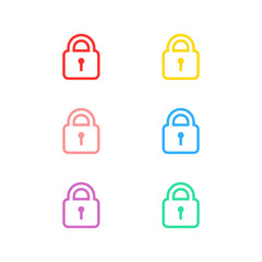 Poster - padlock colorful set isolated vector