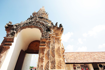 Wall Mural - Wat Prathat Lampang Luang is Lanna Pagoda style at Lamphang Province northern of Thailand, Thai Temple