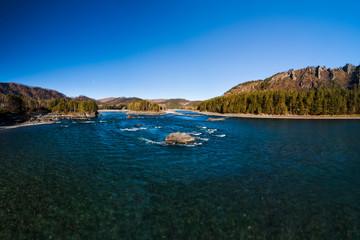 Wall Mural -  autumn valley of a mountain river