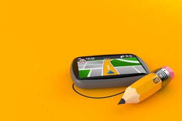 Poster - GPS navigation with pencil