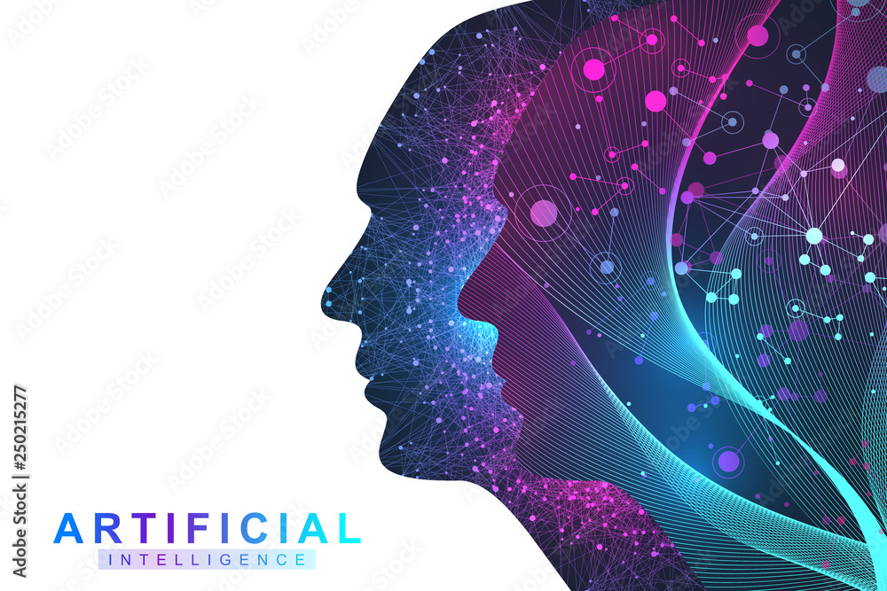 futuristic ai algorithm and machine learning process... Futuristic Artificial Intelligence and Machine Learning Concept.. Human ...