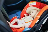 Fototapeta Kuchnia - 2 month old baby girl in car seat