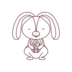 Poster - easter rabbit with egg isolated icon