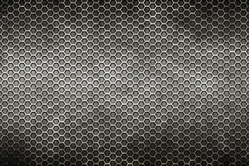 Canvas Print - black and gray hexagon background and texture.