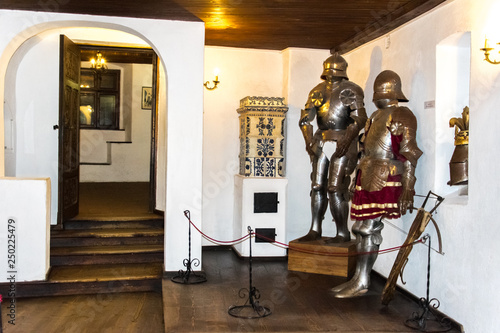 Interior Rooms Of The Medieval Bran Castle In Romania
