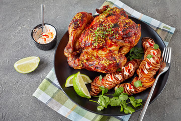 Sticker - roasted chicken with sweet potato and sauce