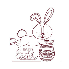 Sticker - happy easter label with egg isolated icon