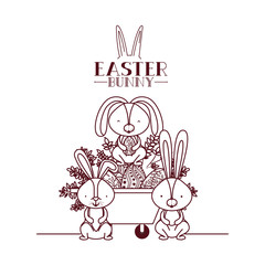 Canvas Print - easter bunny label with egg isolated icon