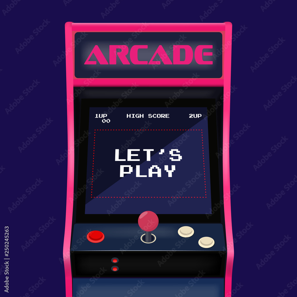Retro arcade game machine - obrazy, fototapety, plakaty 